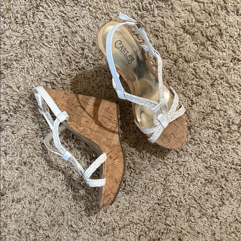 Women's White Wedge Sandals size 7